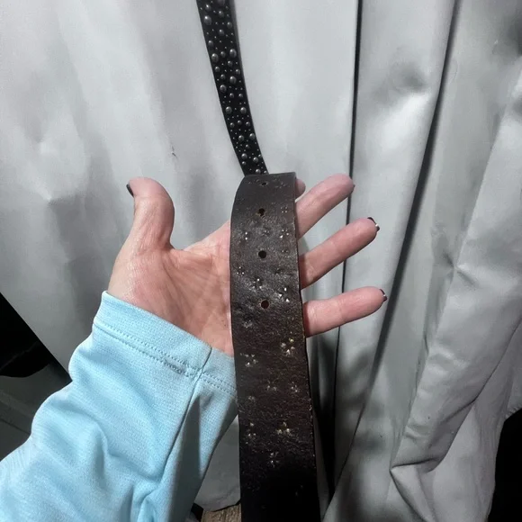 Vintage Style Genuine Leather Studded Belt Boho Western Medallion Buckle - Picture 6 of 8